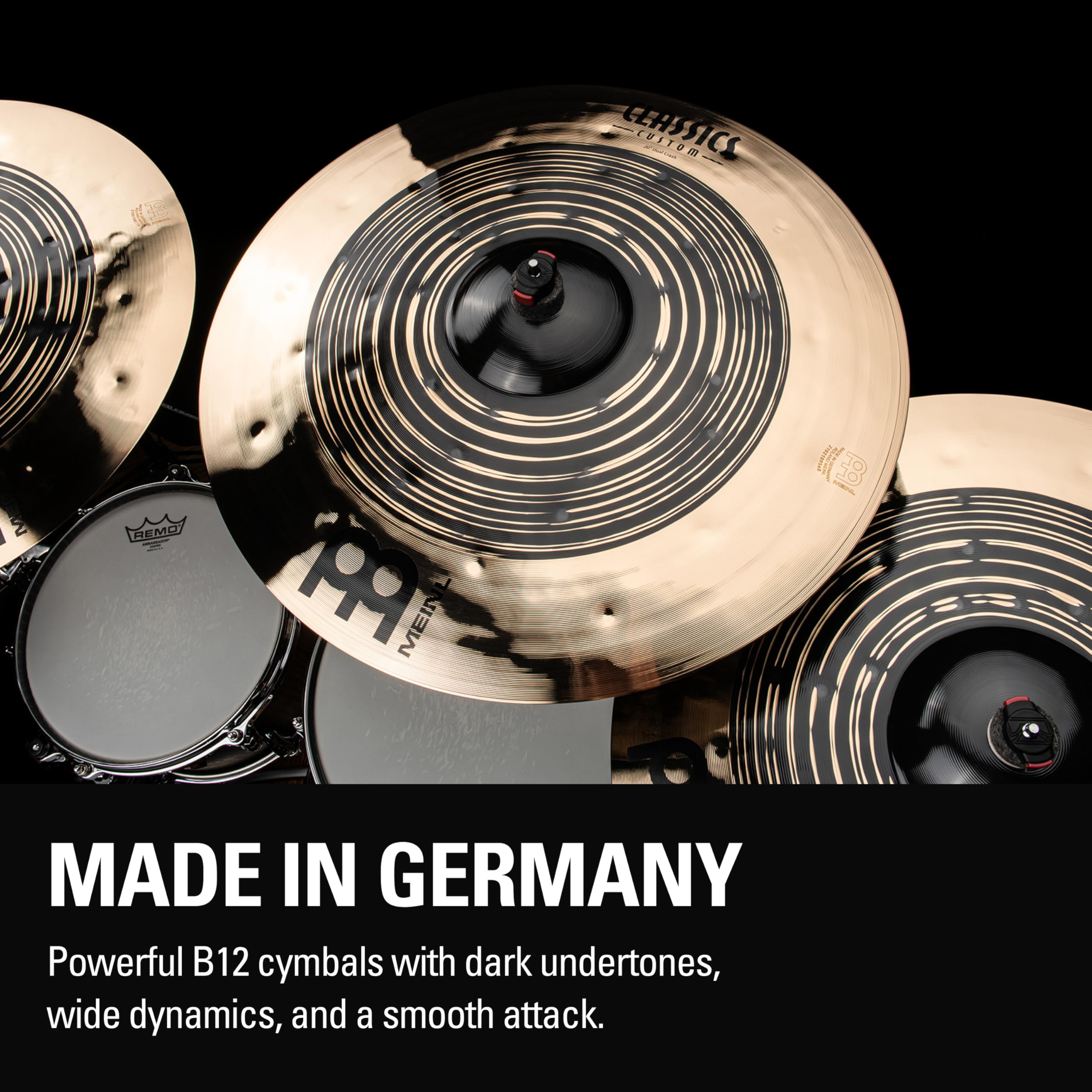Meinl Cymbals Classics Custom Dual Cymbale Crash 20 pouces (Vidéo) pour Batterie (50,80cm) Bronze B12, Deux Finitions - Fabriquée en Allemagne (CC20DUC)