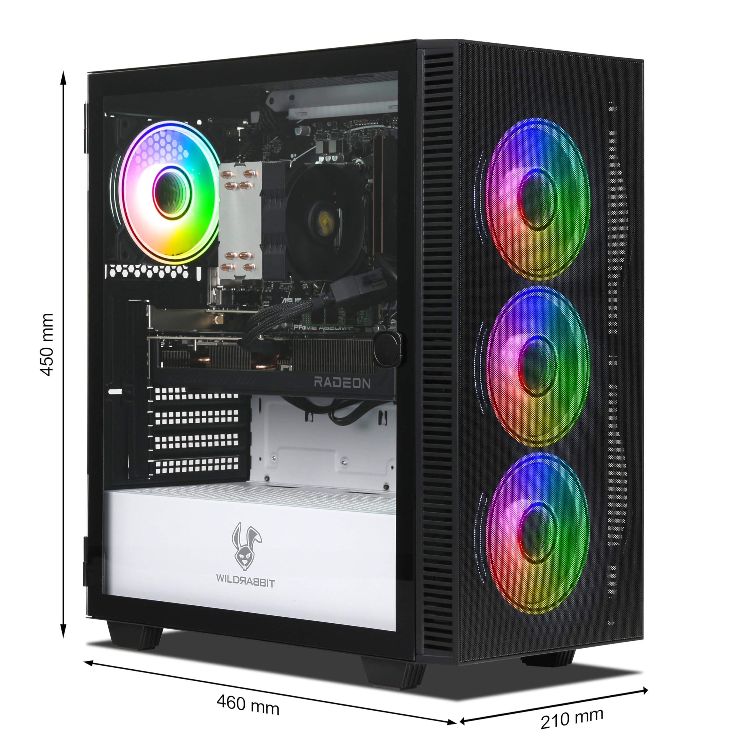 Ankermann Quantum Gaming PC | AMD Ryzen 5 9600X | AMD RX 9060XT 16GB | 32GB DDR5 RAM | 1TB NVMe SSD | Windows 11 | WLAN & Bluetooth