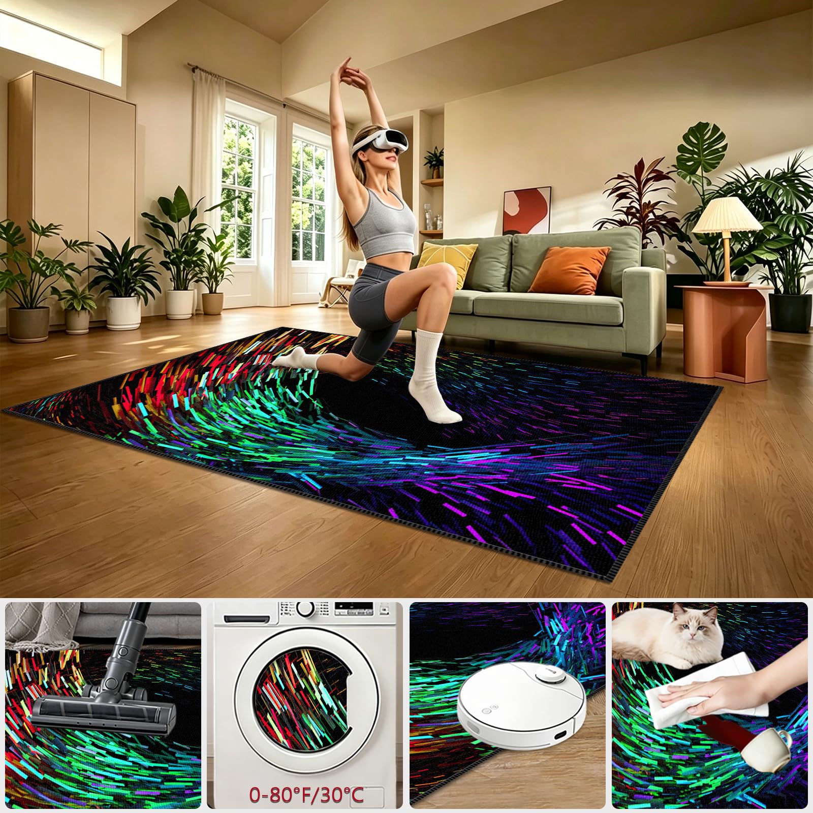 Tappeto per Sedia Gaming, Tappeto da Gioco per Cameretta dei Ragazzi, Protezione Parquet e Pavimenti Duri, Decorazione per la Sala Giochi dei Bambini, Gaming Tappeto Sedia Lavabile 90 x 140cm