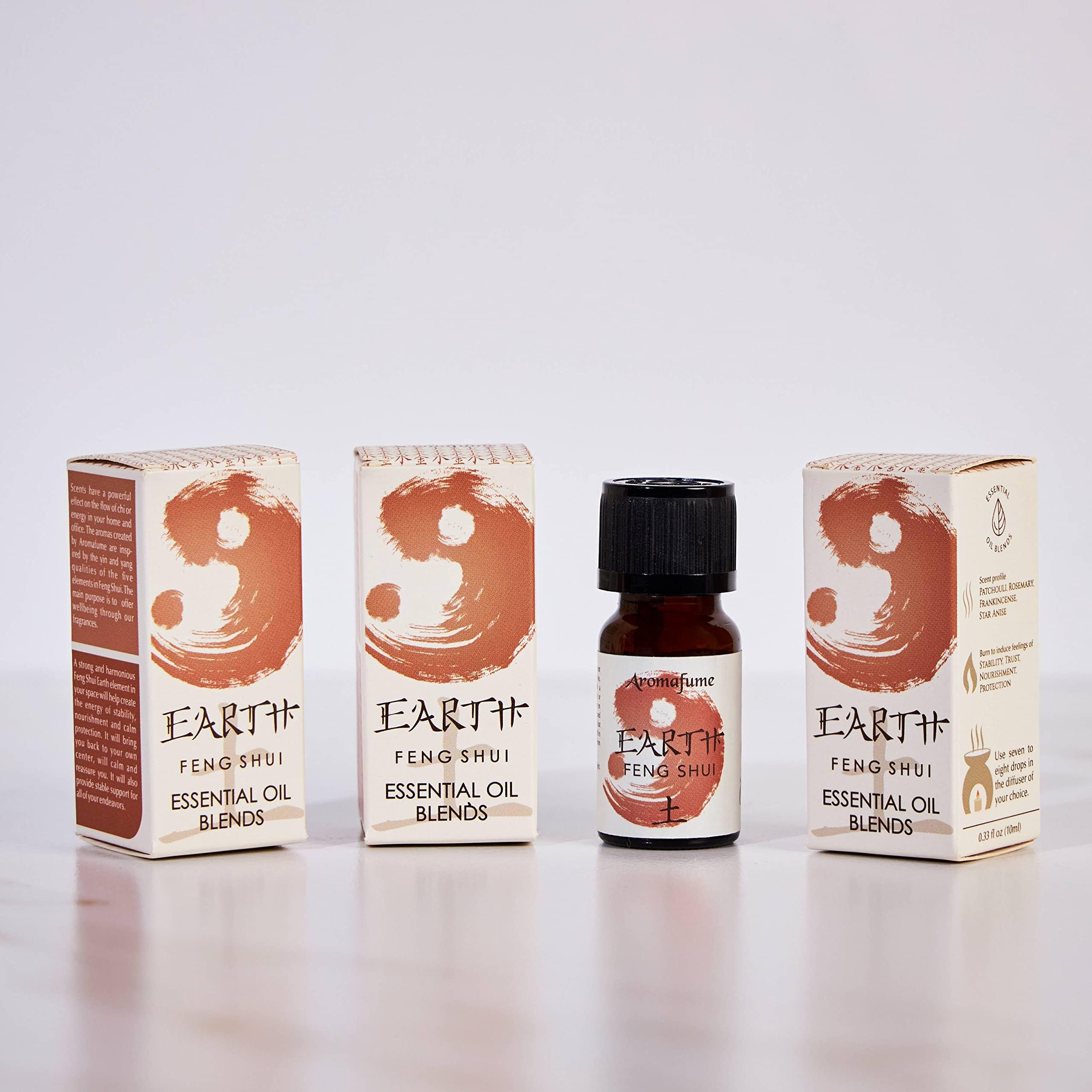 Earth Element - Feng Shui Essential Oil Diffuser Blend by Aromafume |3 x 10ml| Create Better Feng Shui | Balance the Earth Element | Induce Stability, Trust, Protection | Made with Pure Essential Oils