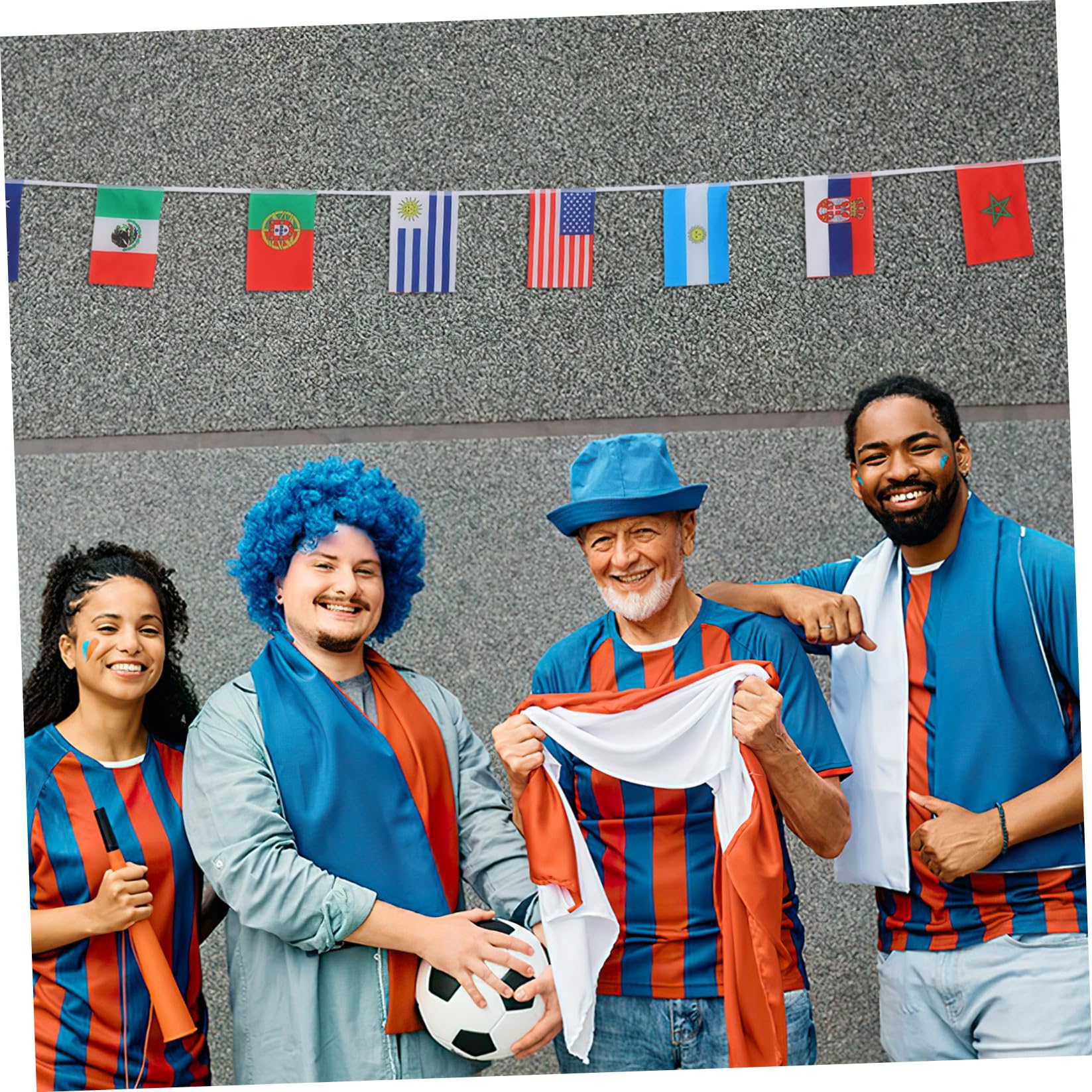 Garneck 1 Set Bandiere Internazionali Stringa Decorazioni per Feste Sport e Ghirlanda Bandiere per Interni Ed Esterni