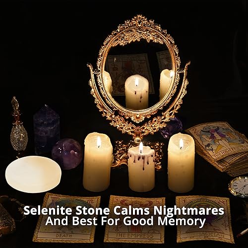 Miniatura 5 de Himalayan Glow WBM - Placa de carga de cristal de selenita para manchas, curación y recarga, 2 unidades