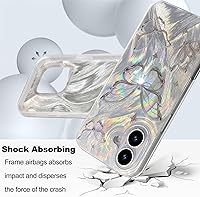 Vista 470 de I-MGAE-IN-AR - Funda diseñada para iPhone 12 y 12 Pro, diseño de mariposa plateada brillante, funda protectora de poliuretano termoplástico, suave