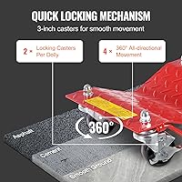 Vista 4 de VEVOR Plataforma con Ruedas, Capacidad de 8000 libras Movedor de Autos de Acero Resistente, Juego de Plataformas con Ruedas para Neumáticos de Auto