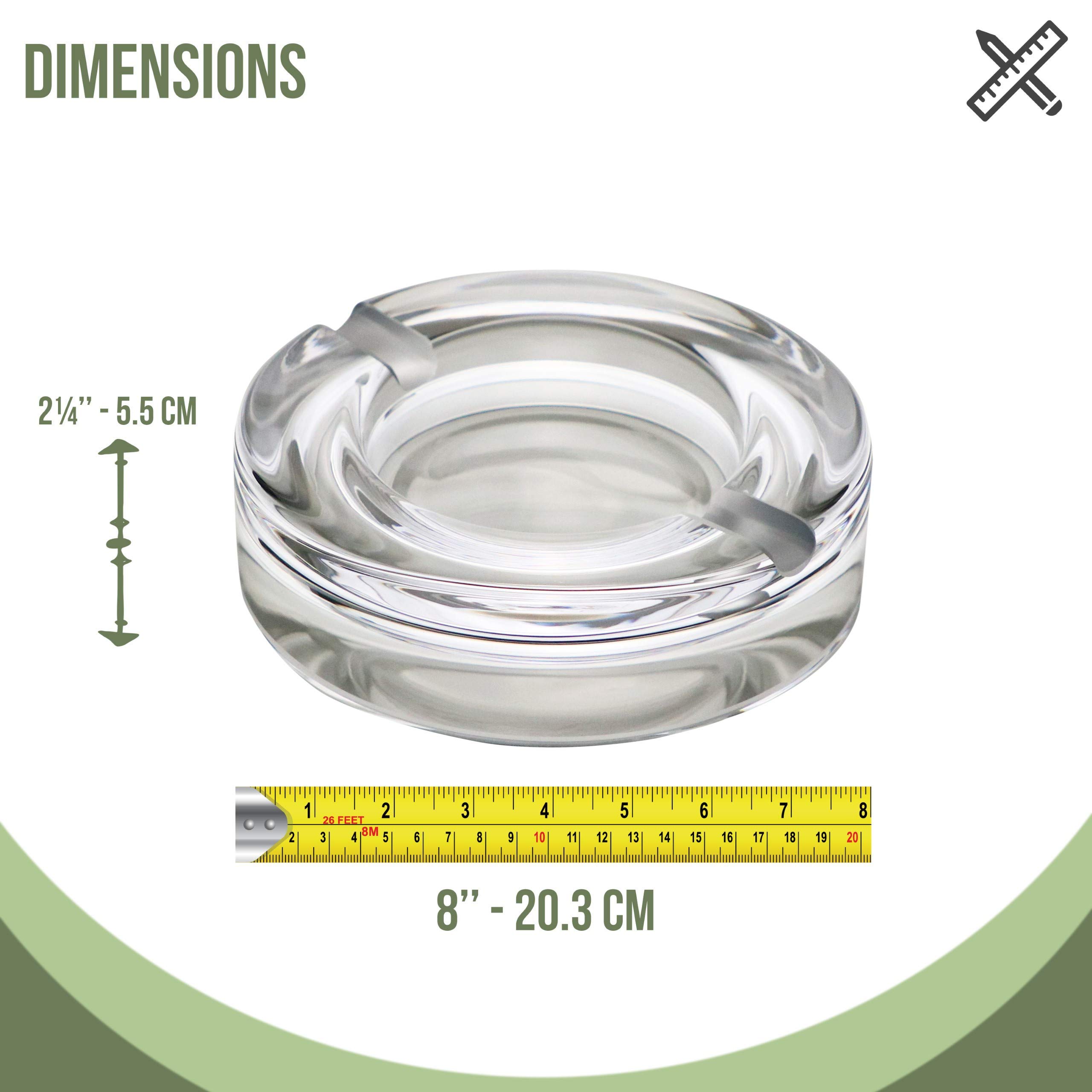 Item Name (aka Title): Pasabahce - Posacenere in Cristallo per Cortile, Fatto a Mano, per Esterni, Interni, casa, Ufficio, Hotel, Piscina, Ristorante, Round with 2 Holders