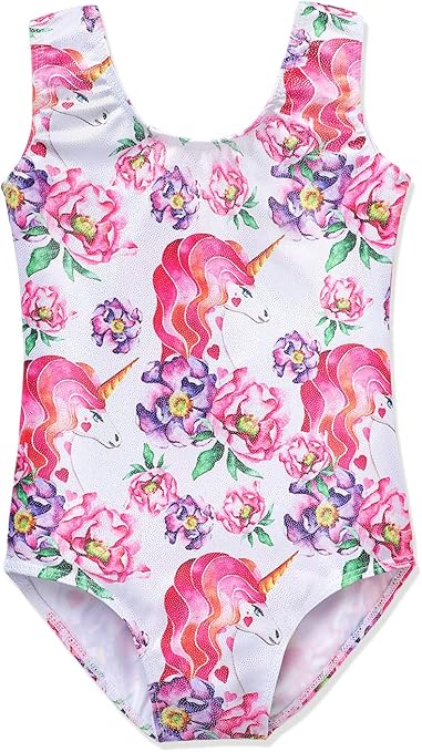 HOZIY Gymnastics Leotards for Girls Unicorn Pink Purple Sparkly Dancewear Activewear Quick Dry