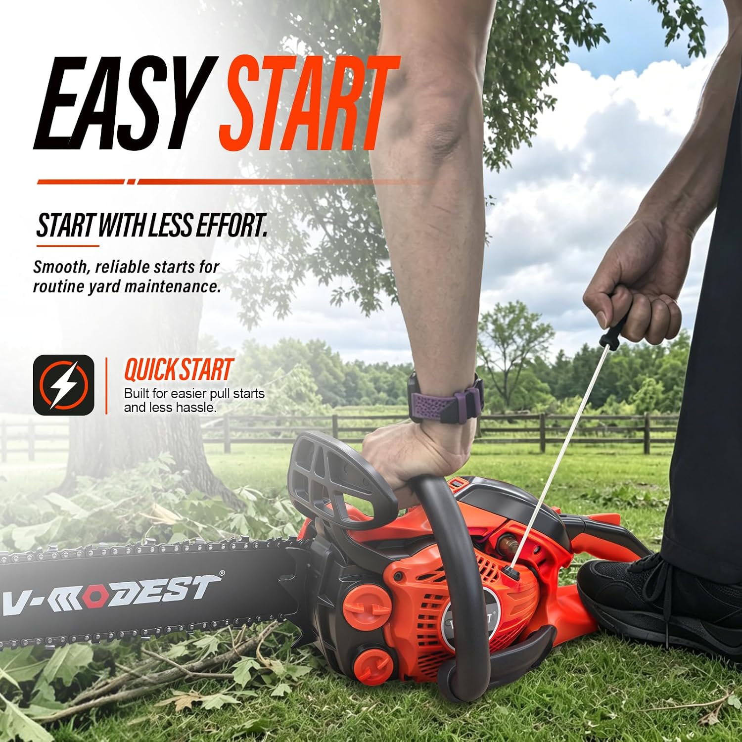 14 inch Gas Chainsaw, 25cc Lightweight Rear Handle Chainsaw photo 4