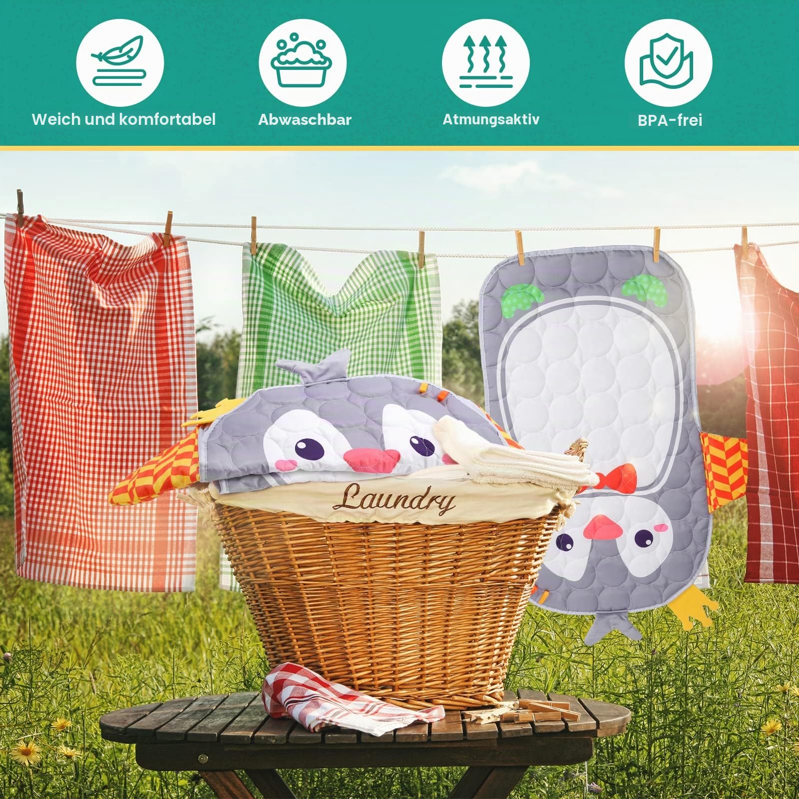 CUTE STONE Spiel-Fitnessstudio für Babys, Klavier, Trittbrett, Lernmatte für Babys, Musikaktivitäten mit Lichtern, Spielmatte für Babys von 0-24 Monaten
