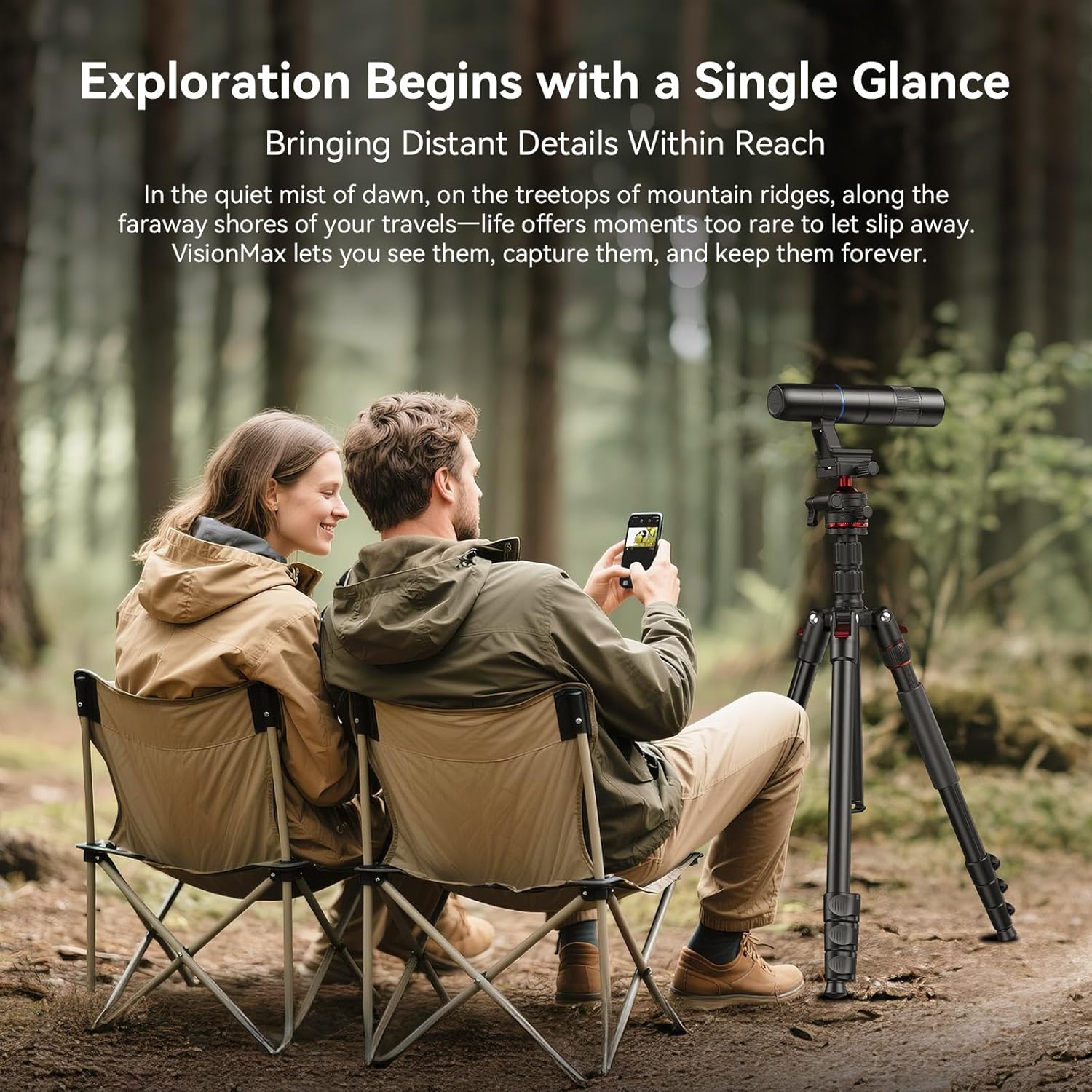 45X Wireless Digital Telephoto Lens with Tripod, High Power HD Electronic Telephoto Phone Lens with 2.4G Wi-Fi App Connect, 1500mAh Battery for Birdwatching, Watch Concerts, Watch Match, Moon Viewing