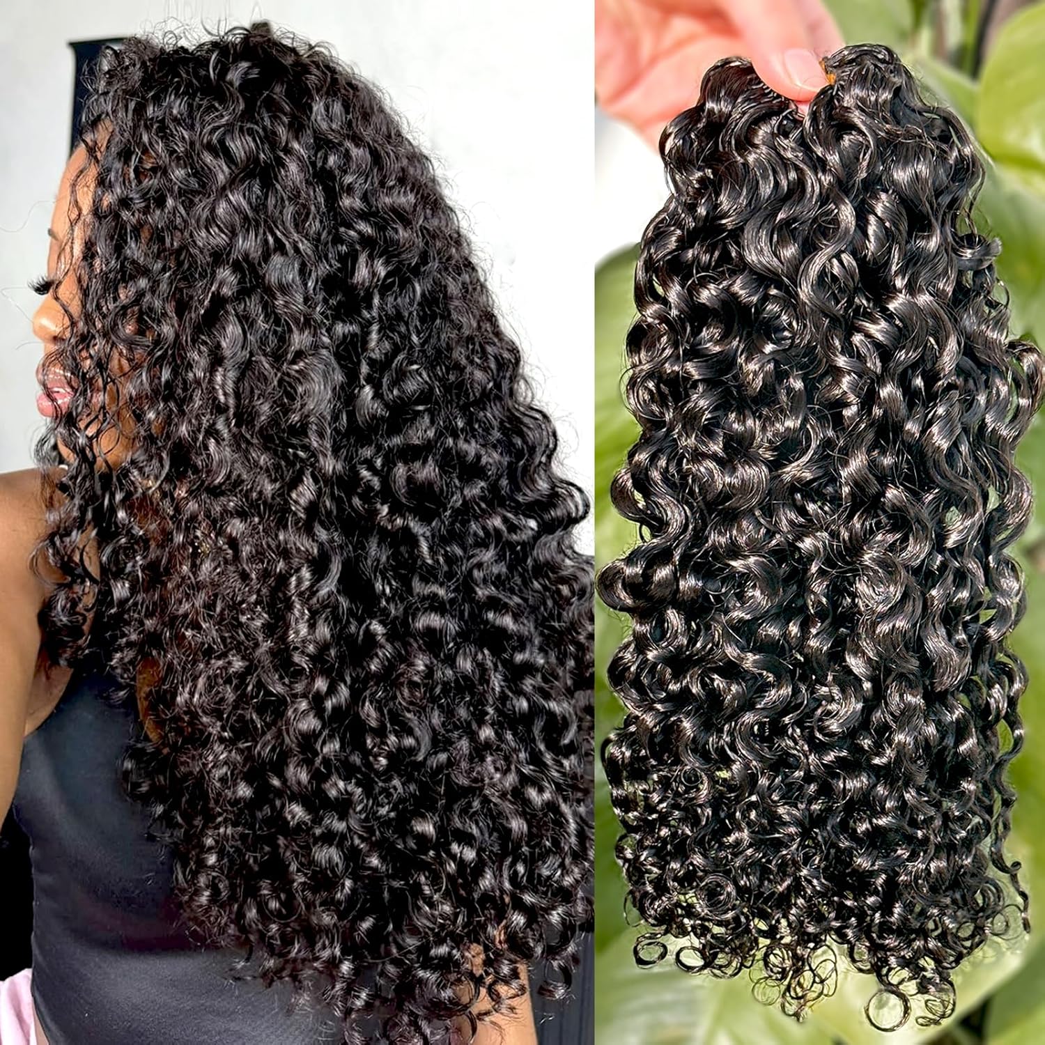 BLG Knotless Pre-Separated Feather Crochet Human Hair 16 Inch 120g Burmese Spiral Curly Human Crochet Hair Extensions Real Human Hair Invisible Miracle Knots Crochet Human Hair Bundles for Women