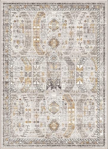 Miniatura 10 de Alfombra de área ligera de 4 x 6 pies, antideslizante, lavable, resistente a las manchas, ligera, para comedor, alfombra ultrafina para interiores