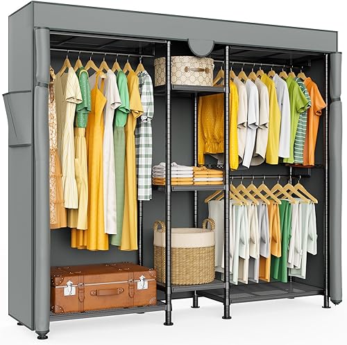 LEHOM G6C Perchero de Servicio Pesado con Cubierta, Perchero de Alambre para Prendas para Colgar Ropa, Perchero Compacto de Almacenamiento de Closet