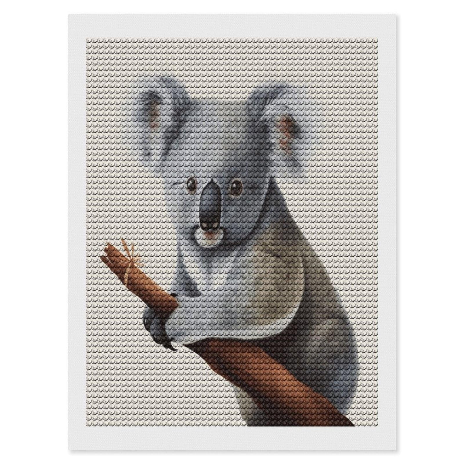 FekiLoot Koala and Butterfly Paint by Numbers Kit for Adults Beginner DIY Diamond Dots Paintings Round Full Drill Diamond Art Kits Picture Diamond Art Painting Kits for Home Decor 12"x16"