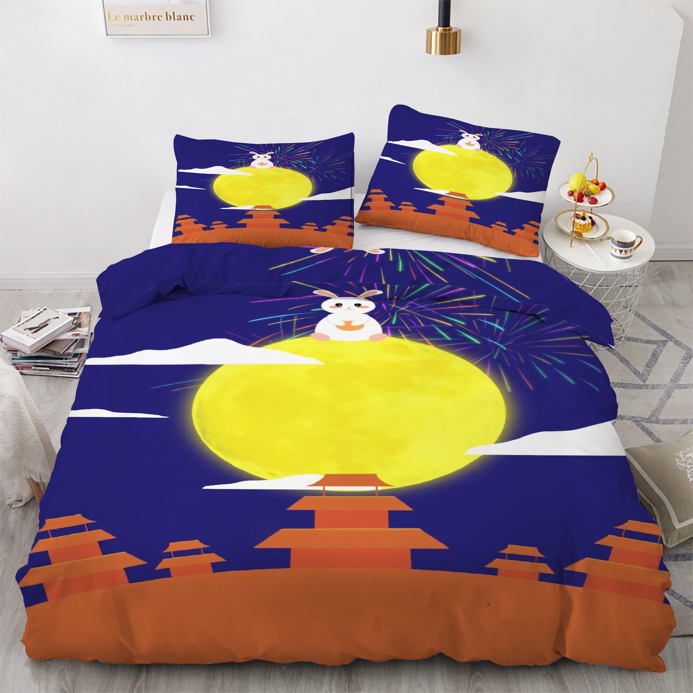 Parure de lit lapin en microfibre douce 220x240 cm avec taies KG5327