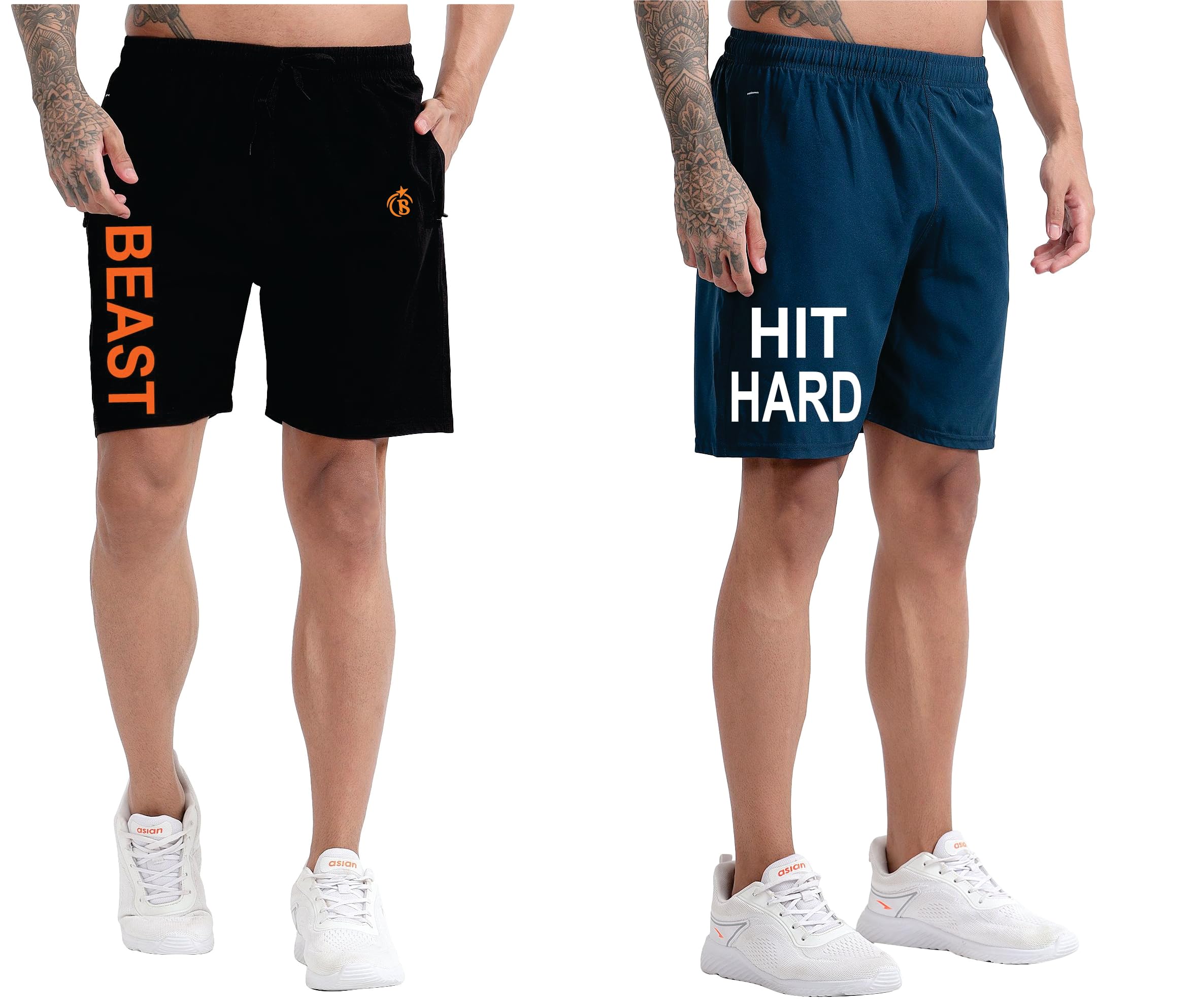 blue star shark Men's Combo Shorts | Sports and Gym Shorts for Running, Training, and Everyday Wear | Lightweight and Comfortable Activewear Shorts with Pockets-picture-31