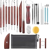 Vista 10 de Herramientas de arcilla para esculpir, kit de herramientas de tallado de polímero de doble cara, juego de herramientas de cerámica de madera