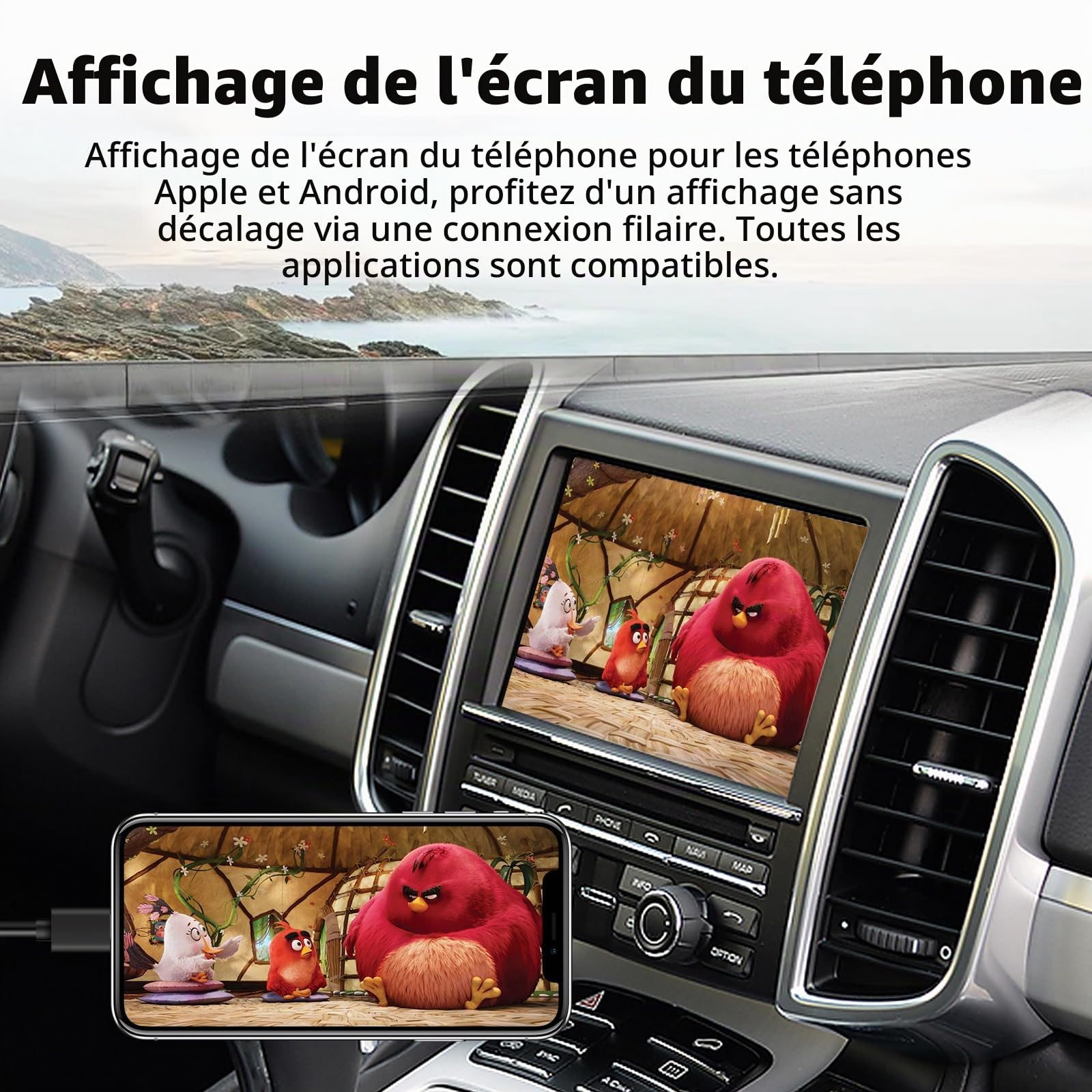Kit rétrofit Décodeur sans Fil CarPlay et Android Auto pour Porsche Cayenne