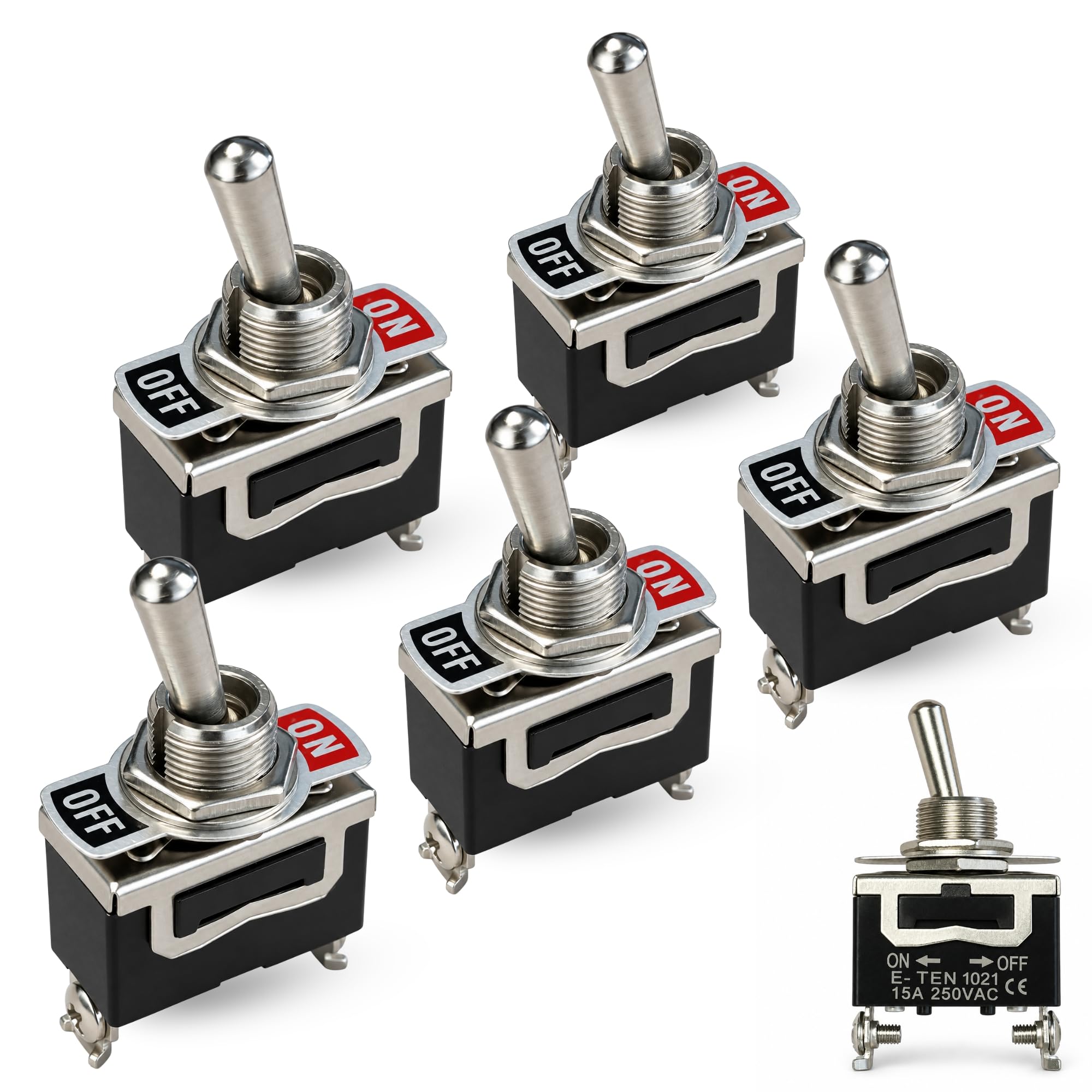 Interruptor de palanca SPST ON/OFF 2 pin, 5 Unidades - imagen 1