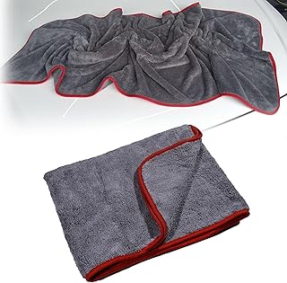 WeeGoo Car Drying Towel Extra Large and Thick 160x60cm Absorbent Microfiber Car Towel, Quick Dry Auto Detailing Towels, Car Drying Cloth for Car Wash, Polishing, Cleaning (Grey)