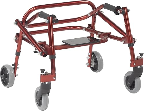 Inspired by Drive Nimbo - Andador trasero ligero 2G con asiento, rojo castillo, extra pequeño