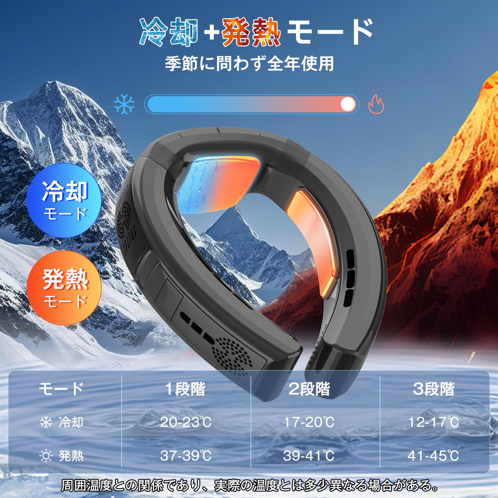 ネッククーラー 2025夏改良版　冷暖両用10000mAh 大容量 Amazon | ネッククーラー 首掛け扇風機 冷却プレート 【2025年夏新型