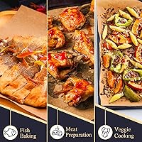 Vista 6 de 200 piezas de papel pergamino sin blanquear de 12 x 16, precortado para hornear, media hoja para hojas de galletas, utensilios de cocina