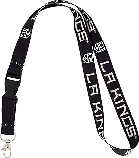 Desert Cactus Los Angeles LA Kings NHL National Hockey League Car Keys ID Badge Holder Lanyard Keychain Detachable Breakaway Snap Buckle (Lanyard 1 - Black)