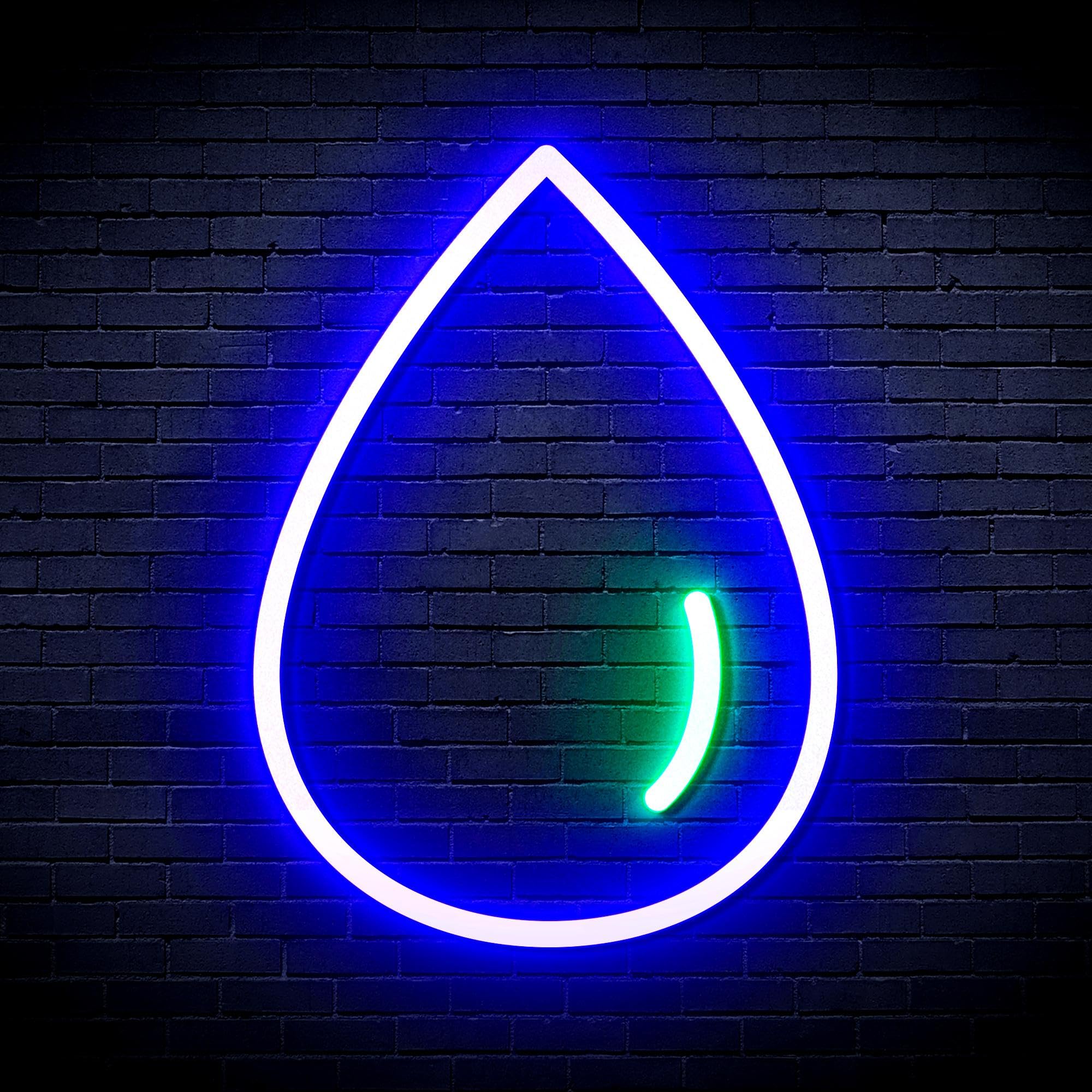 ADVPRO Water Droplet Flex Silicone LED Neon Sign - Green & Blue - st16s64-fnu0070-gb — image 1