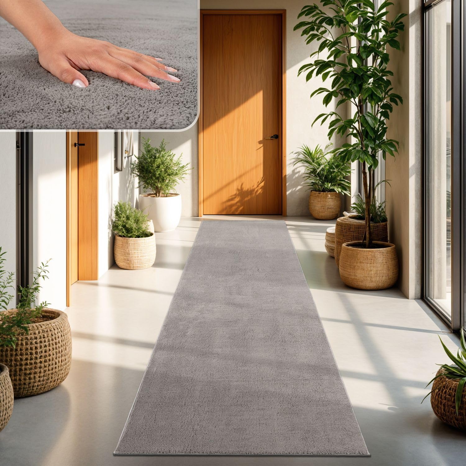 TT Home Alfombra Salón Grijs 60x100 cm Lavable y Pelo Corto