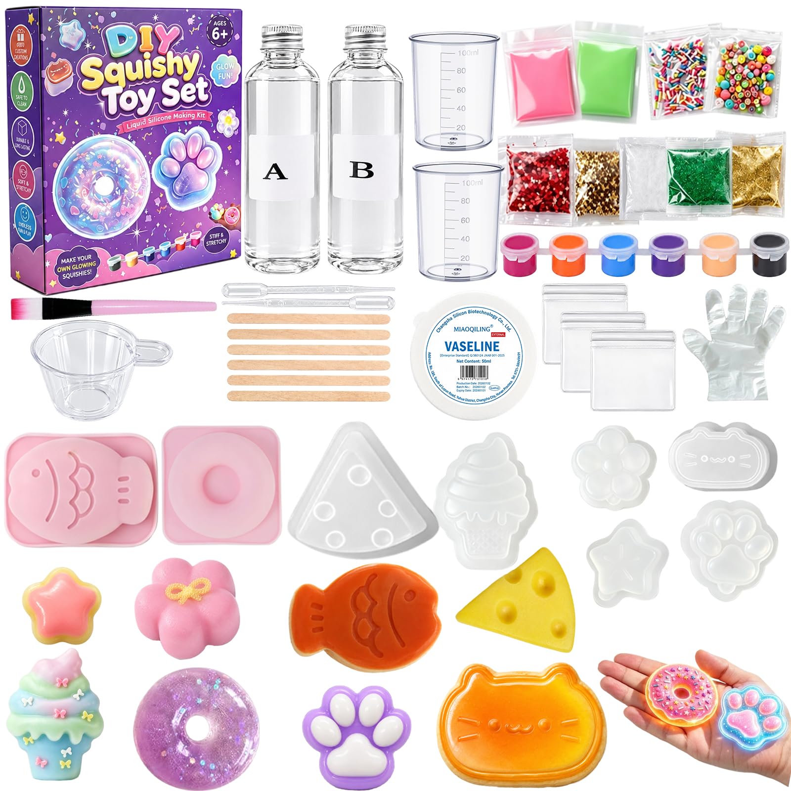 Squishy Making Kit, DIY Liquid Silicone Craft Set for Kids Ages 6+