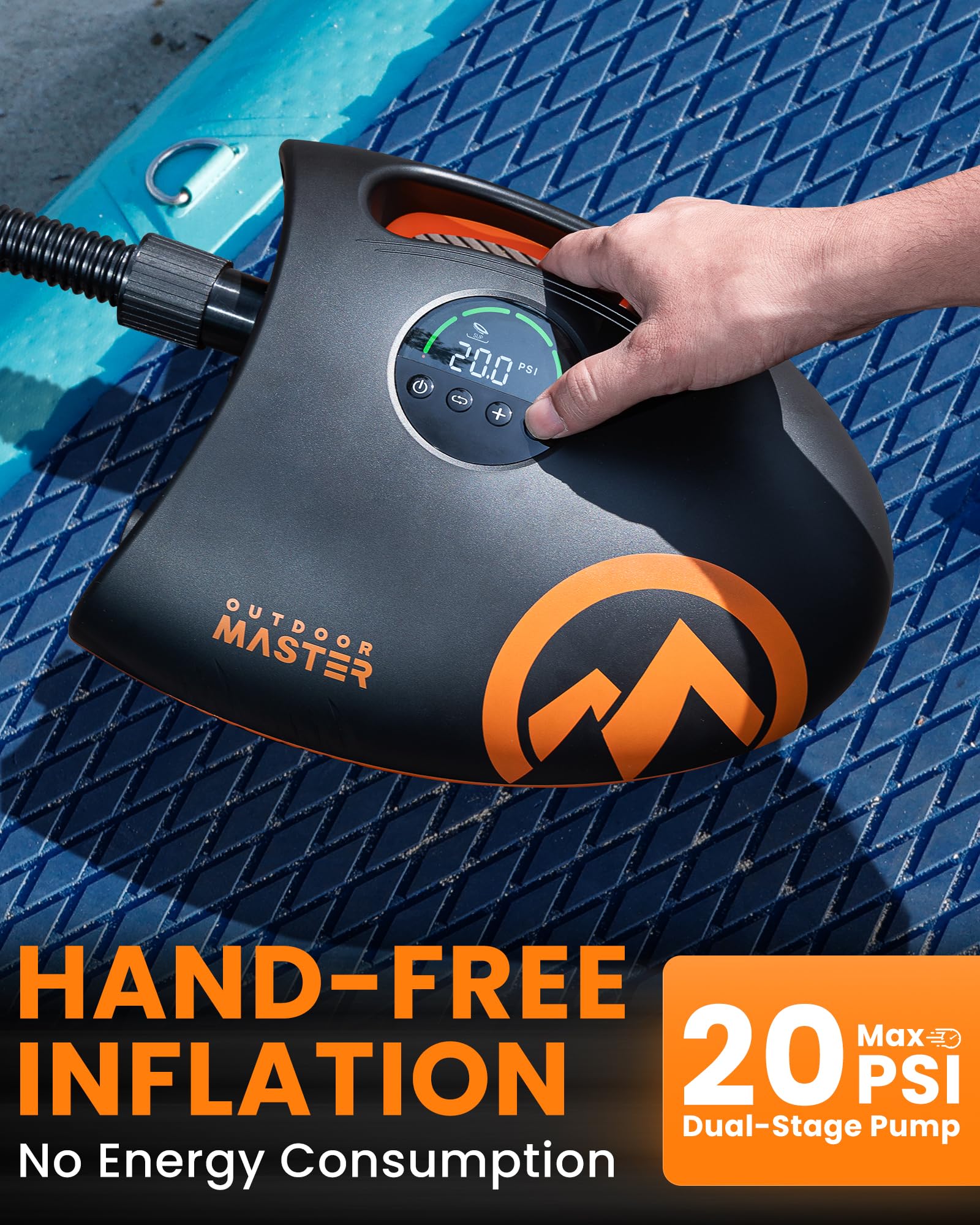 OutdoorMaster Pompa ad aria elettrica ricaricabile ad alta