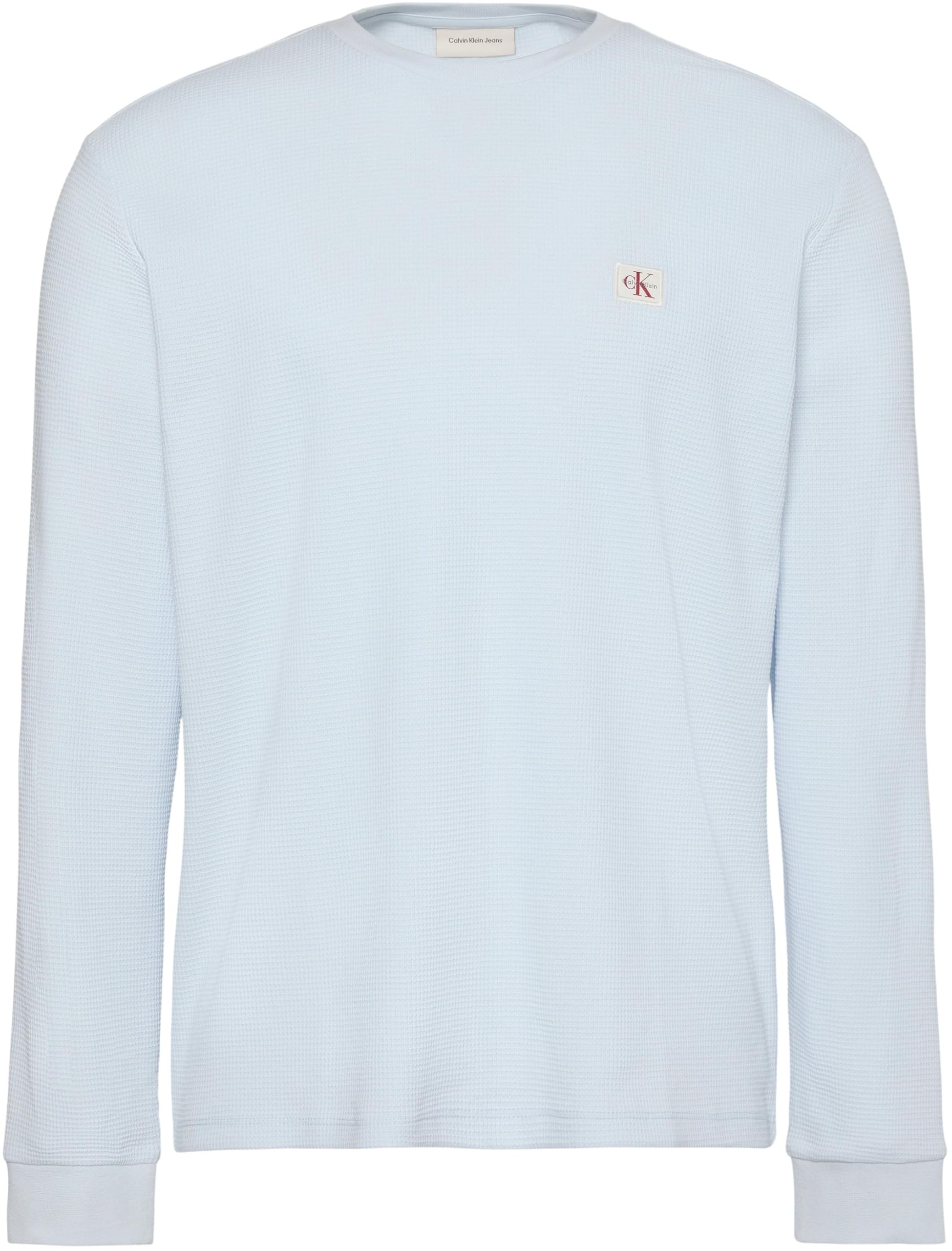Calvin Klein Uomo Maglietta Maniche Corte Waffle Badge Tee con Scollo Rotondo