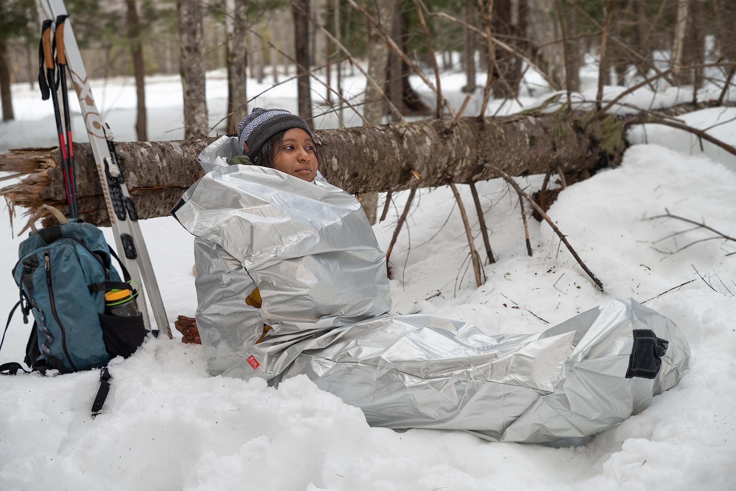 SOL® Thermal Bivvy pomarańczowy trwały wodoodporny wiatroszczelny odbija 80% ciepła ciała pierwsza pomoc koc wielokrotnego użytku piesze polowanie wędrówki z plecakiem spacery na zewnątrz awaryjne