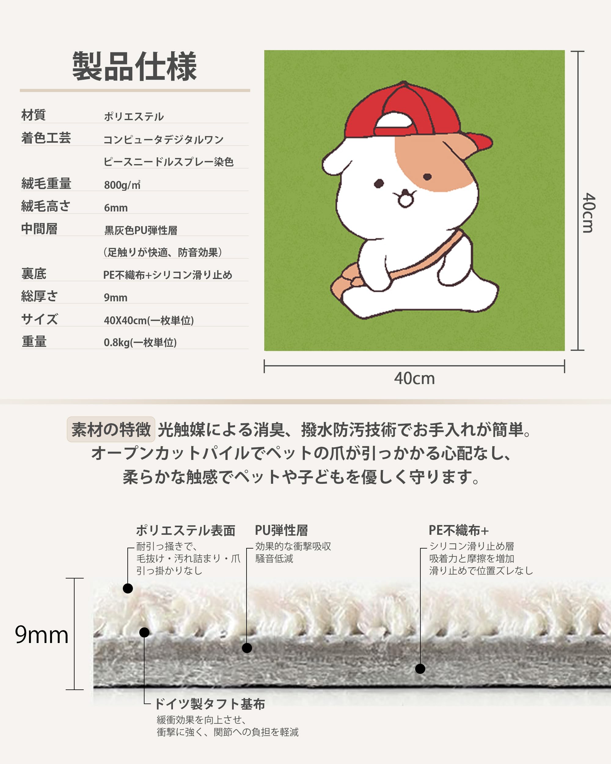 Amazon.co.jp: タイルカーペット ジョイントマット Azaeahom 防音