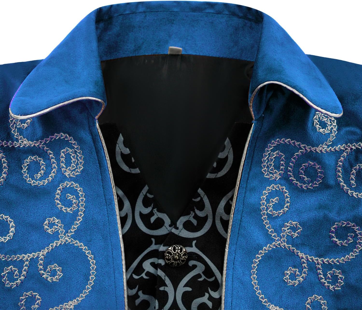 Men's Steampunk Jacket Gothic Medieval Vintage Court Tailcoat Halloween Costumes (4XL, Blue) - Image 4