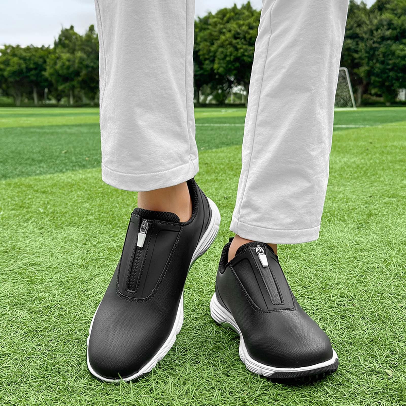 Generisch Neuheiten 2026 Bequeme, spikelose Slip-On-Sneaker mit Reißverschluss für Komfort Bequemlichkeit