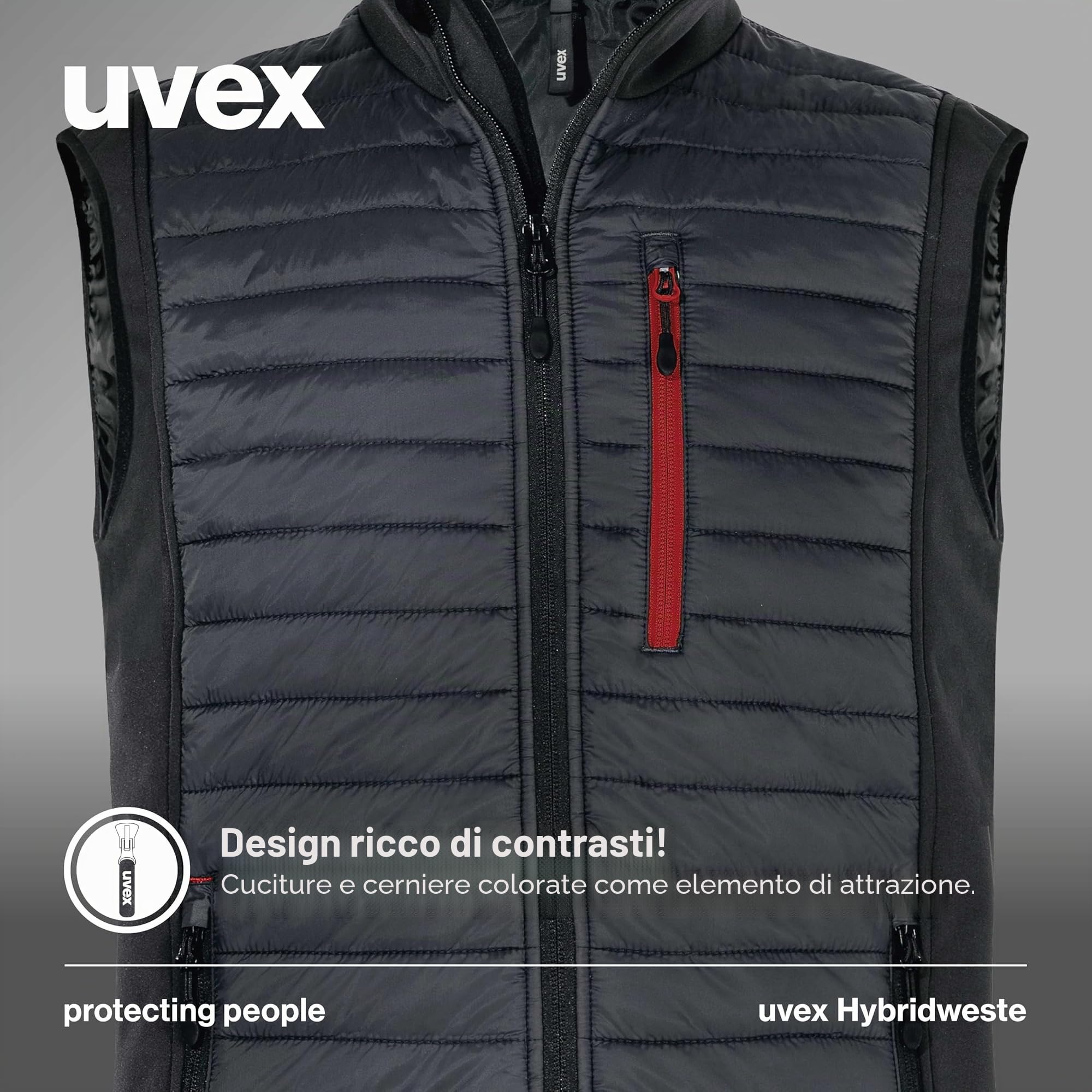 Uvex tune-up gilet ibrido da uomo - gilet trapuntato - robusto gilet da lavoro