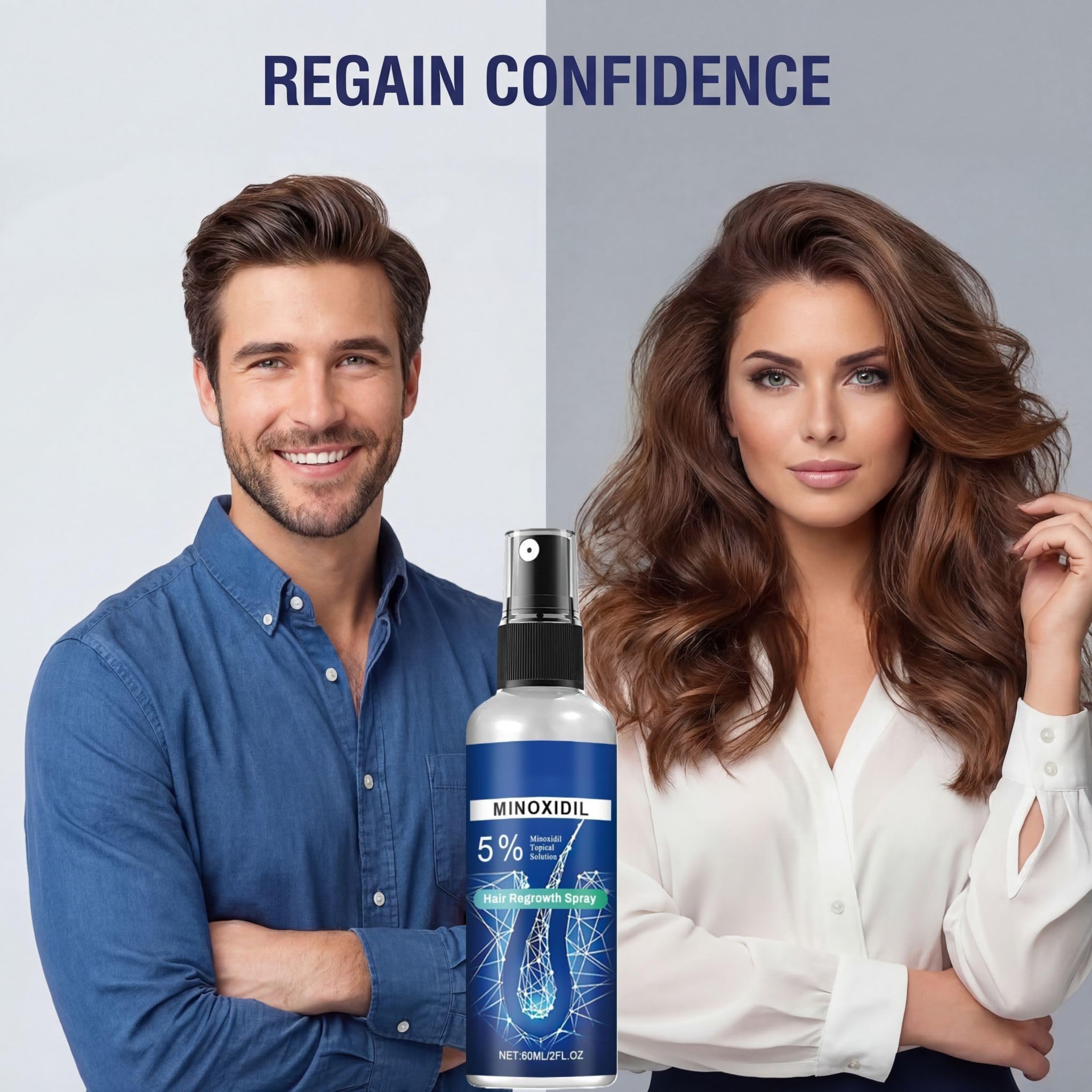 Minoxidil Hair Serum spray for Men and Women, 5% Minoxidil Hair Serum，promotes hair growth, makes hair and beard thicker and fuller-60ml — view 7