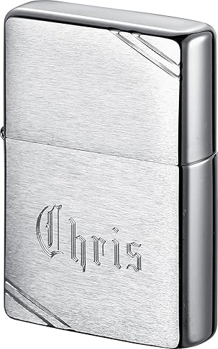 Encendedor Zippo cromado vintage grabado con 1 línea de grabado gratuito