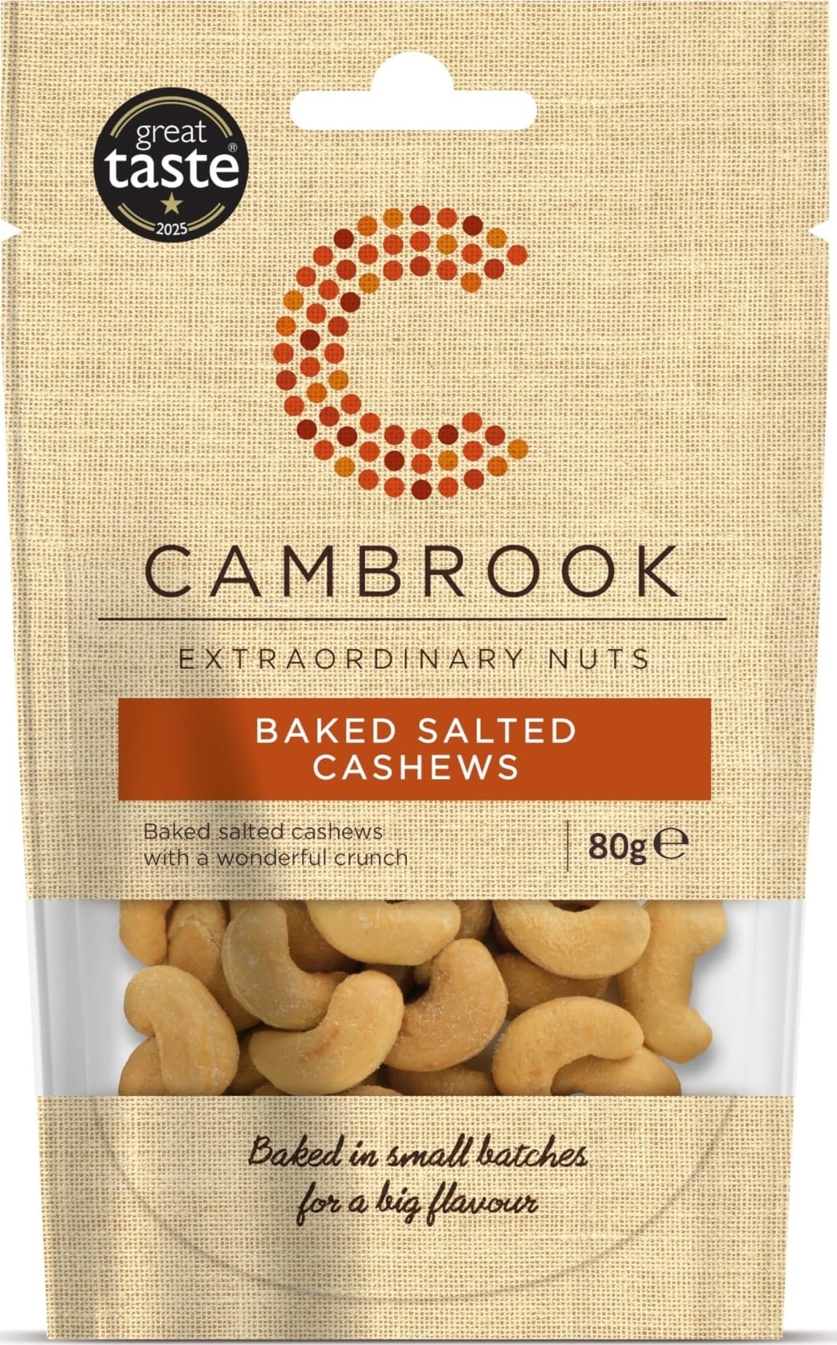 Cambrook Baked & Salted Cashews 80g Pack of 9