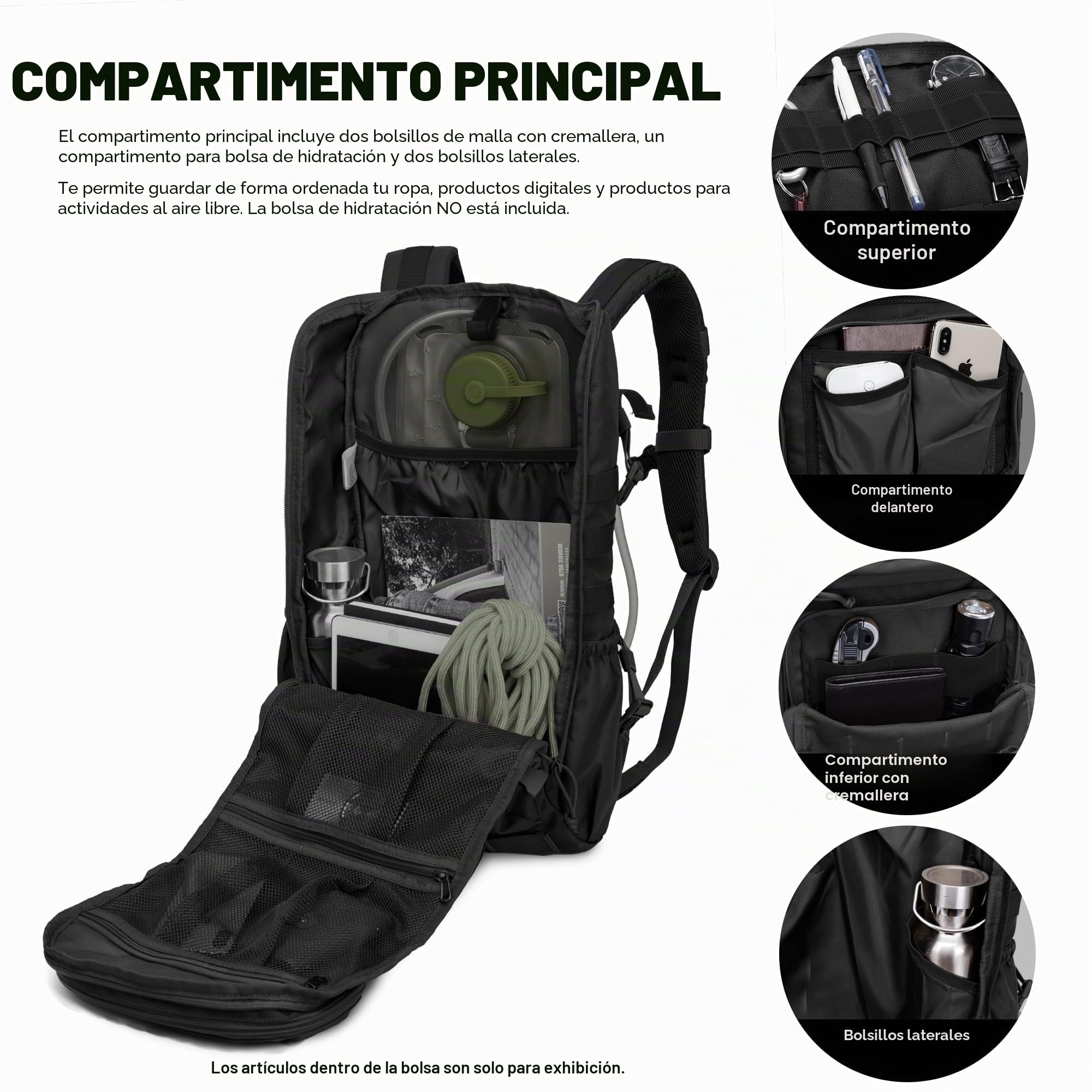 Mardingtop 25L Mochila de Senderismo Mochila Táctica con Sistema Molle | Mochila Militar Para Outdoor, Senderismo, Montañismo y Viajes