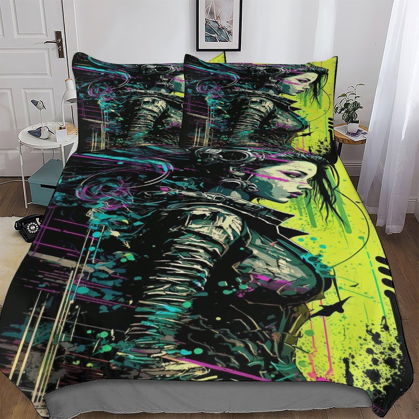 Housse de couette fille mécanique 3D pour transformer la chambre ado avec lit 220x240