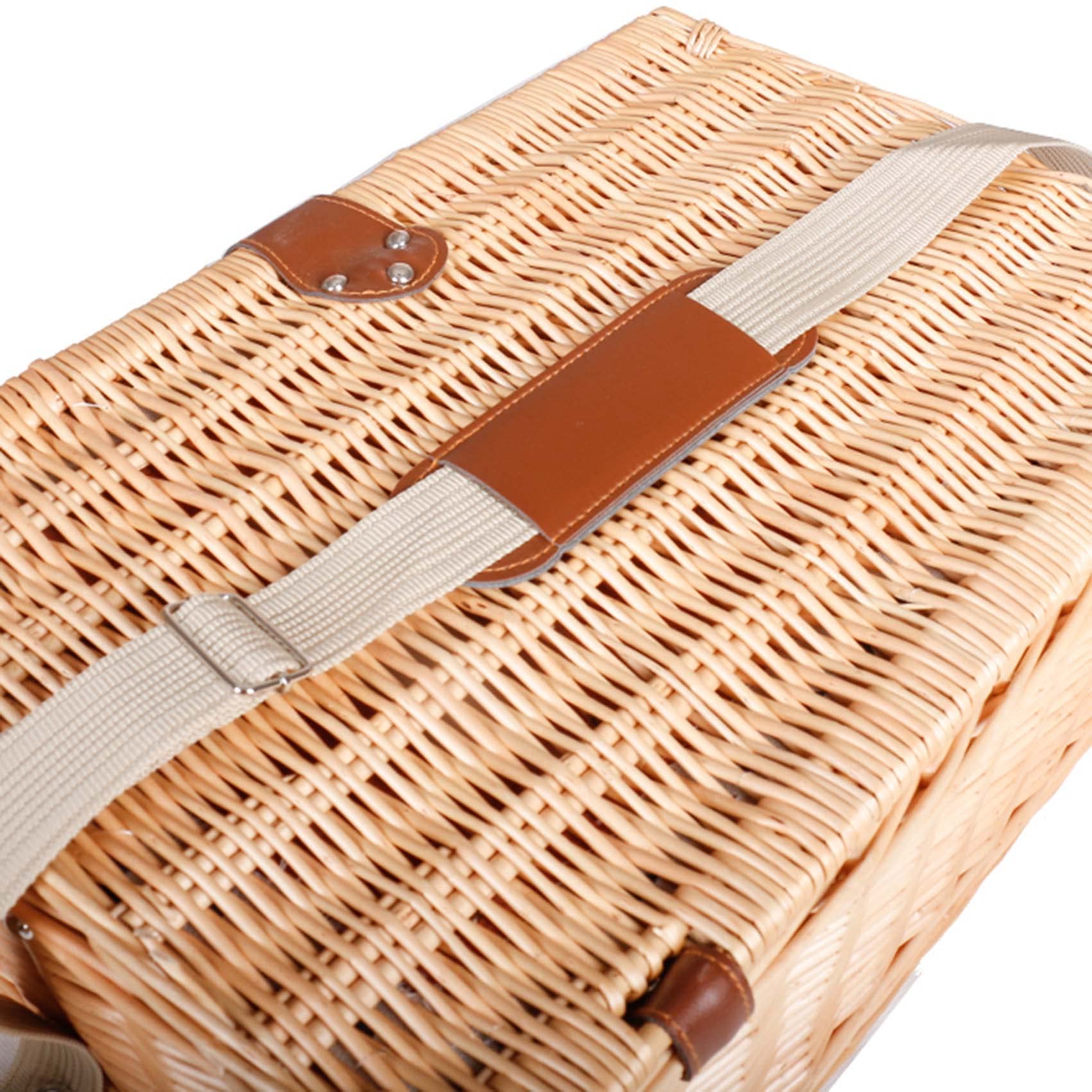 Amazon｜バスケットセット ピクニックバスケット 4人用 ポータブル