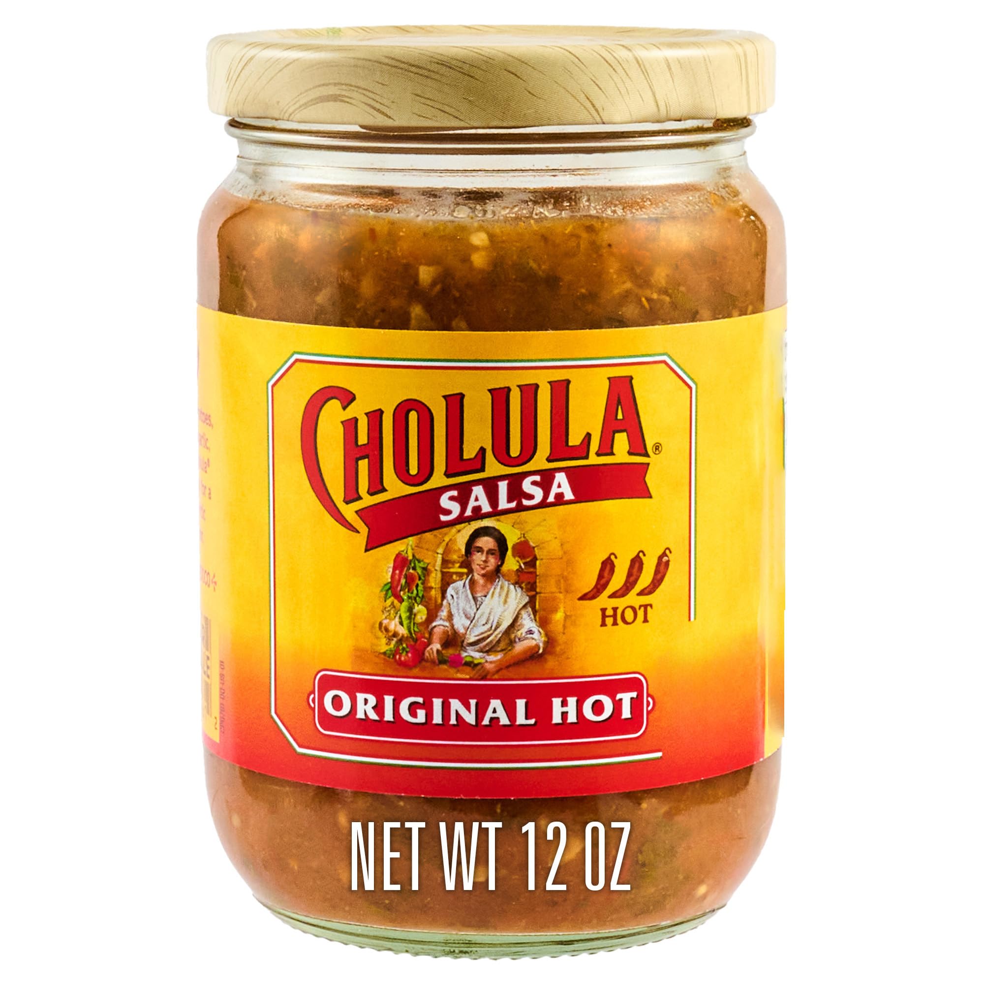 Cholula Salsa, Original Hot, Spicy Salsa For Tacos, Enchiladas, Queso, Fajitas, Burritos, Nachos and More, 12 oz