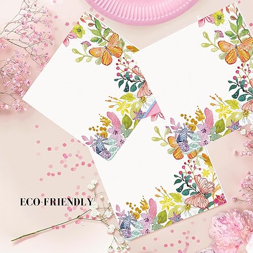 Miniatura 2 de Servilletas de papel de 20 unidades, 13 x 13 pulgadas, 3 capas, estampado de flores de prado, para arte, cena y fiesta, servilletas desechables