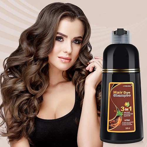 Miniatura 5 de YOURTONE MEIDU Champú de tinte para el cabello marrón 3 en 1 para cobertura del color y cuidado del cabello, champú de tinte para el cabello para