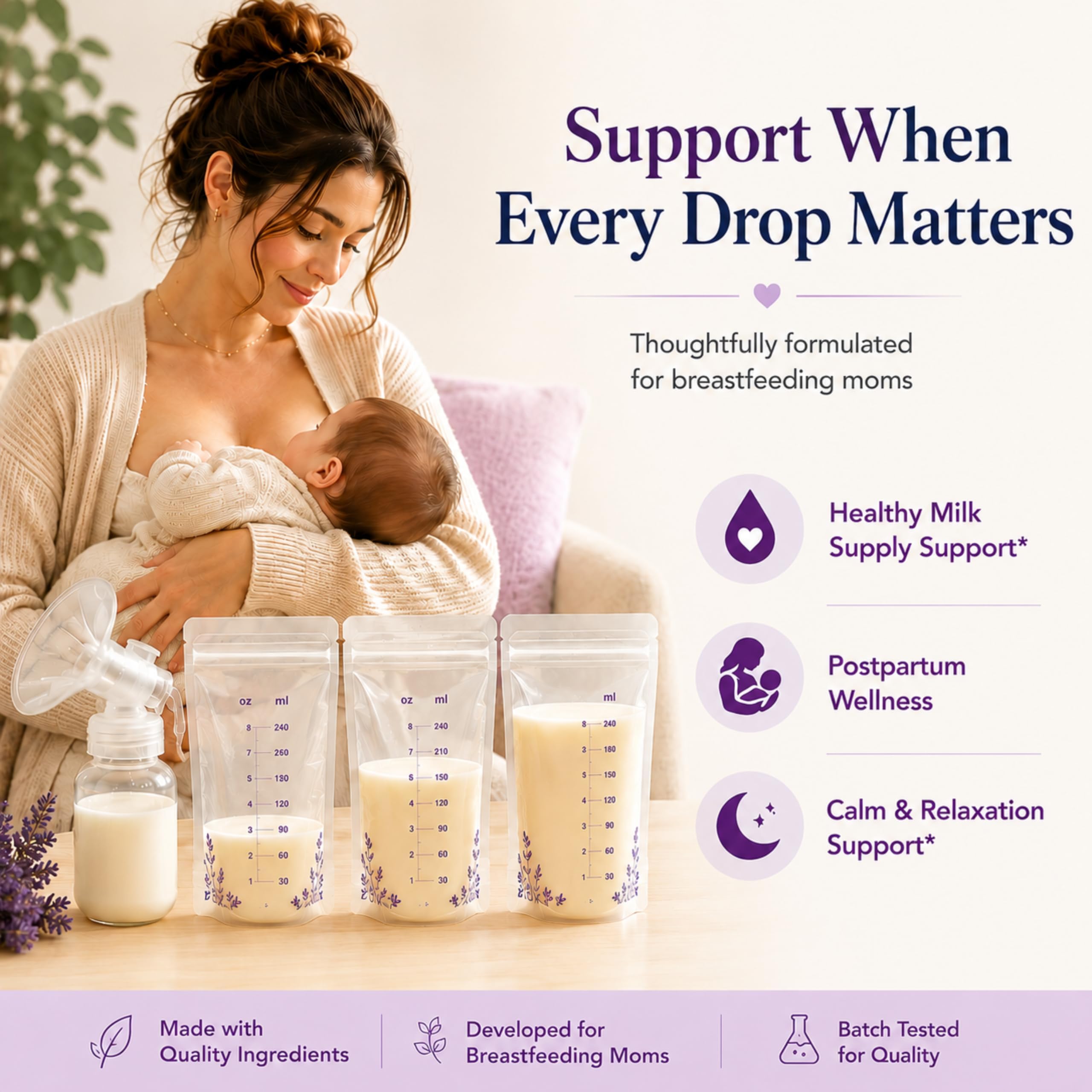 Complete Lactation Drink Mix Smoothie Supplement for Breastfeeding & Milk Supply Support with Moringa, Goat’s Rue, Shatavari, Fenugreek, Blessed Thistle, Vitamins & Electrolytes — Amazon image 7