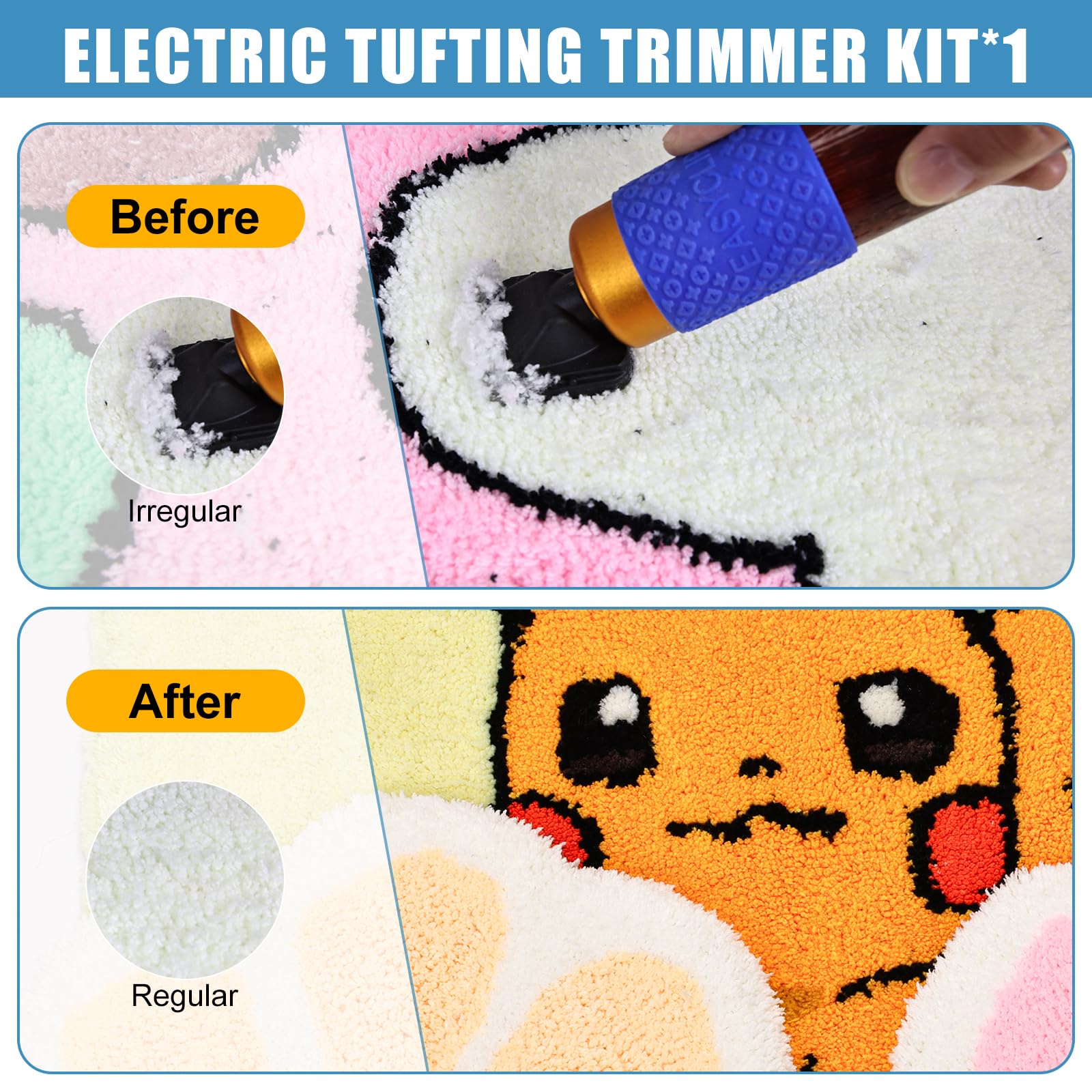 Set di pistole per il tufting con taglierina per tappeti e filo e panno per il tufting, set di pistole per il tufting di tappeti per la tessitura ad alta velocità