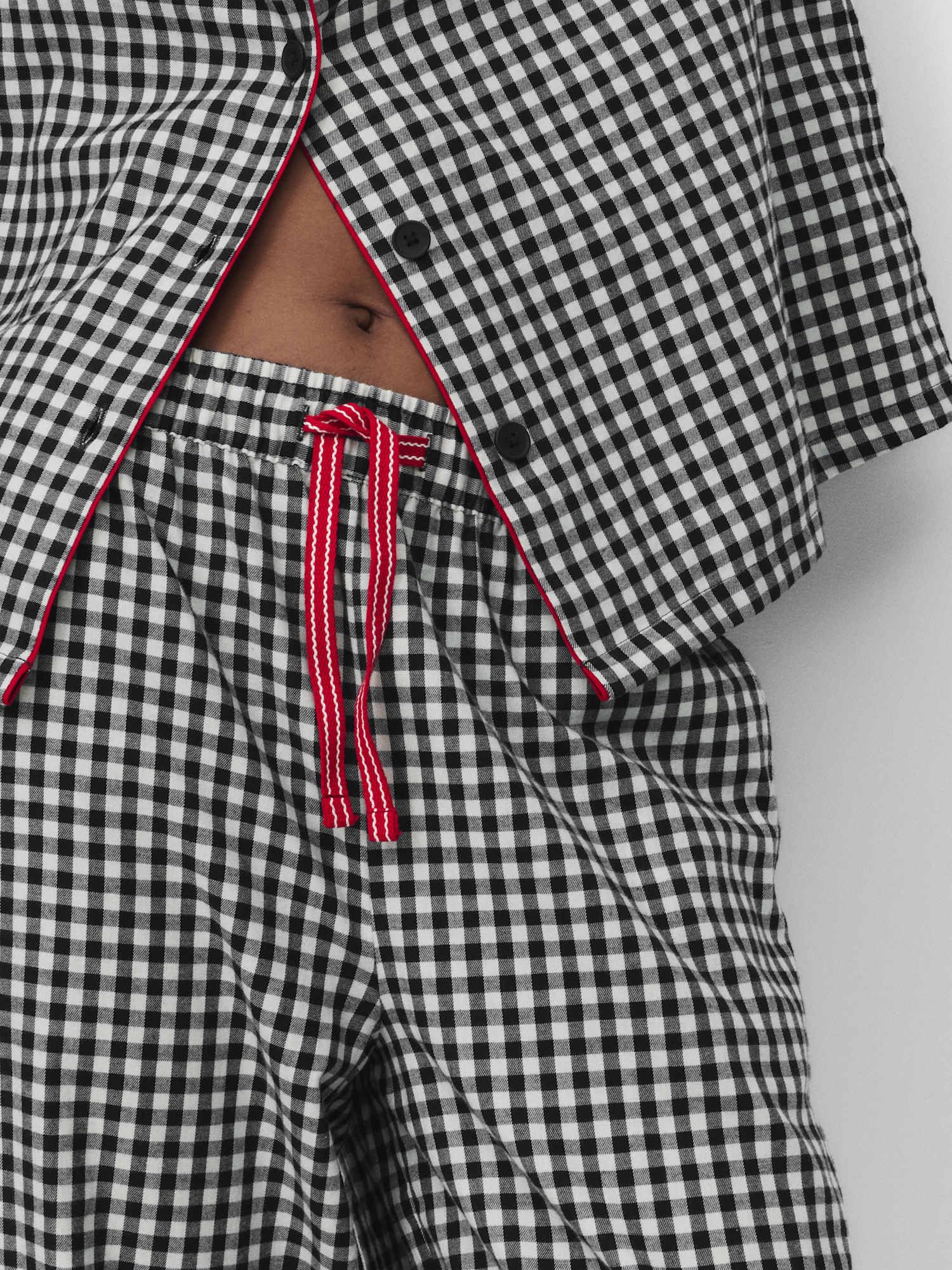 Marks & Spencer Pyjama Noël Famille à Carreaux Femme en Pur Coton, Coupe Standard, Finition Brossée, avec Poches