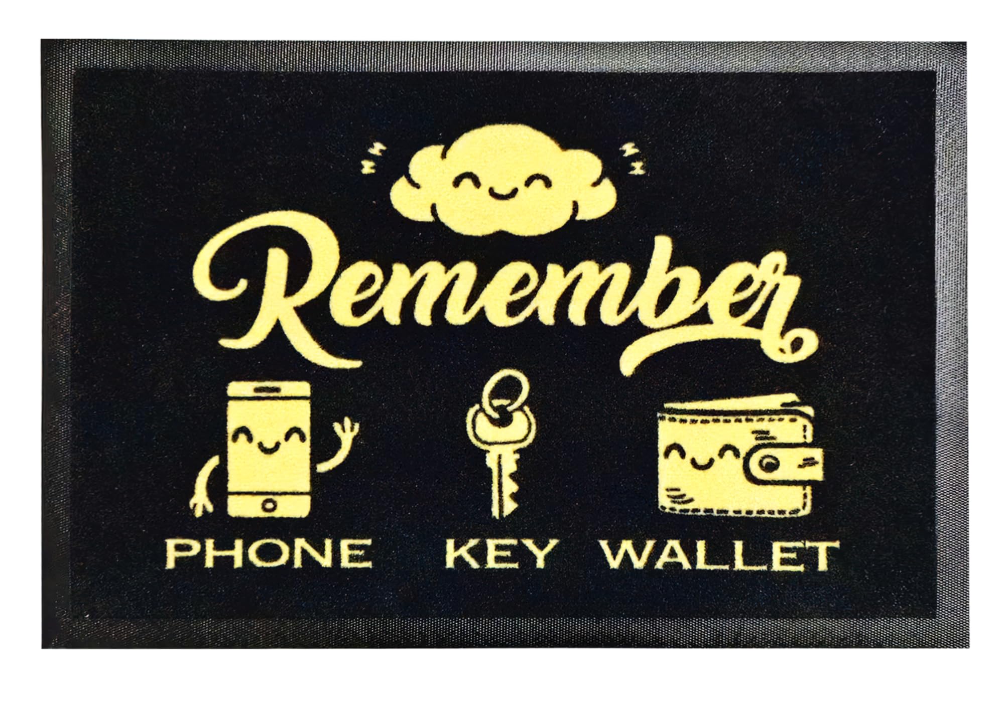 Funny Door Mats Outside – Funny Welcome Mats for Front Door – Front Door Mat Funny – Keys, Glasses, Phone Doormat – Washable Rug – Outdoor Rug –